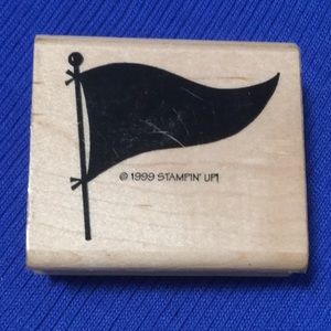 1999 Stampin’ Up! “Black Flag/Pennant” Wood Mount Rubber Stamp